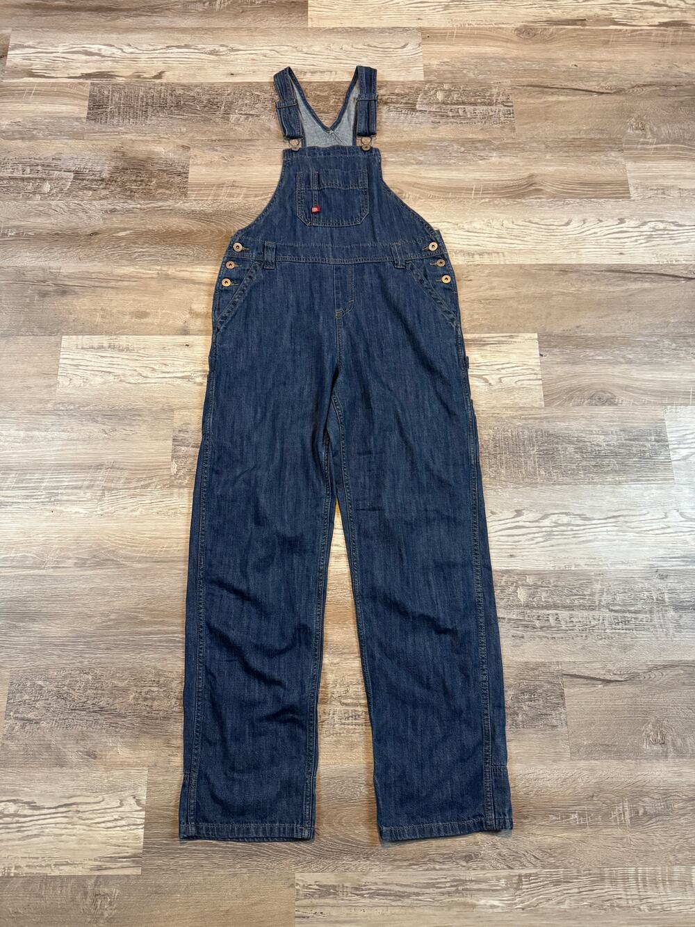 Dickies Denim Carpenter Overalls Wide Leg Utility Workwear Blue Jean Small
